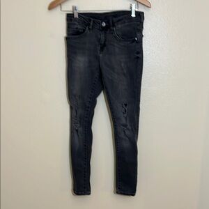 Zara Black Distressed Girl Jeans